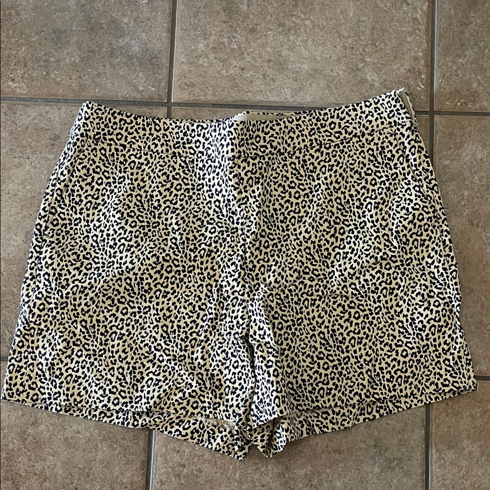 J. Crew High Waist Animal Print Shorts